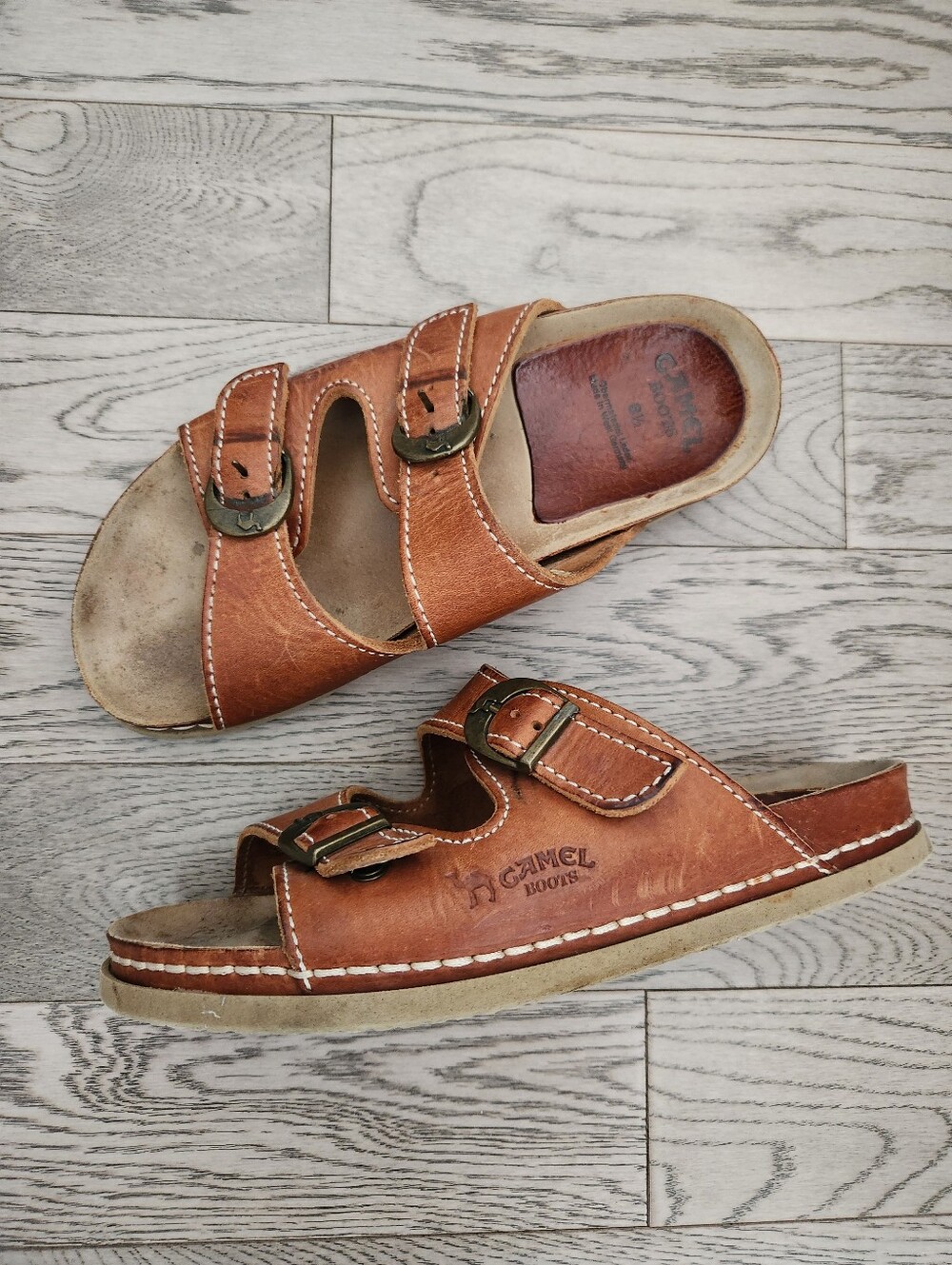 Camel Boots Leather Unisex Sandals – Made in West Germany
